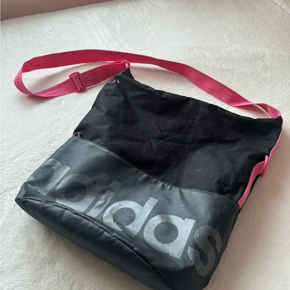 Adidas Crossbody Bag in Black with Pink Strap